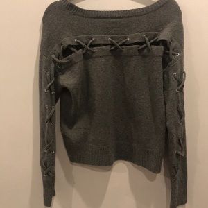 Cross back sweater